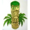 Aufkleber Tiki und grünes Blatt 10x7.5cm bigdaddyjo Aufkleber Kustom Kulture
