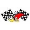 sticker mr horsepower a damier 14x6.5cm autocollant  hot rod wooody