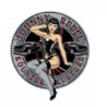 Aufkleber Pin Up Brünette im Korsett Johnny Rebal Kustom Kounter Kulture 12x11cm Autoaufkleber Hot Rod Deko Garage
