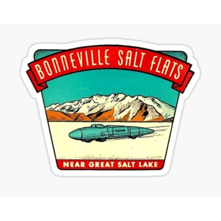 Aufkleber Bonneville Salt Flats Salzseen Rennen Geschwindigkeit 9x6.5 cm