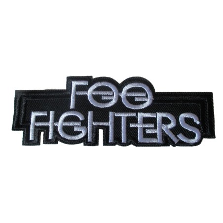 Patch Foo Fighters Band Schwarz Weiß 14x4 cm Aufnäher Jacke Weste Rock Roll
