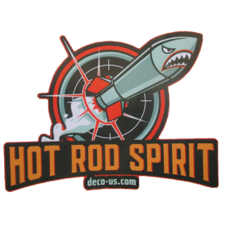 Sticker Hot Rod Spirit et Missile 13x10cm Autocollant Déco US
