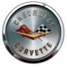 Sticker fin Chevrolet Corvette logo argenté 13 cm autocollant voiture
