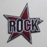 Patch Rock mit rotem Stern 7x8 cm Aufnäher zum Aufbügeln Rocker Rock & Roll
