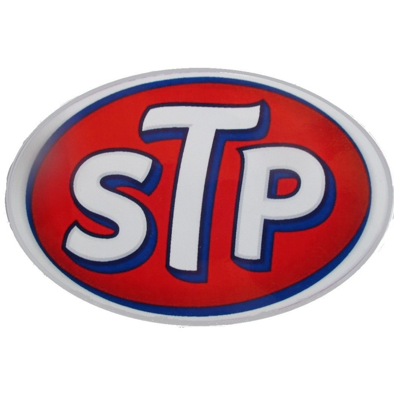Aufkleber STP rot und weiß oval 12,5x8,5 cm selbstklebend
