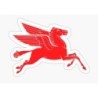 Mini Pegasus Mobilgas roter Aufkleber nach rechts, 7,5 cm

