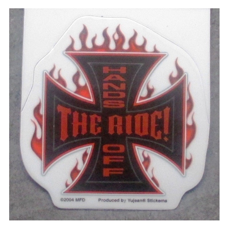 mini sticker croix de Malte The Ride Hand Off autocollant
