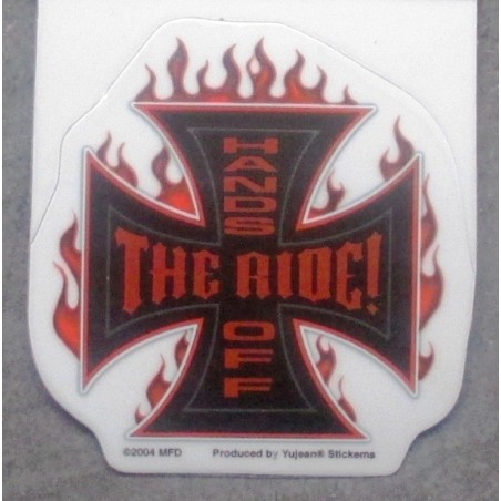 mini sticker croix de Malte The Ride Hand Off autocollant
