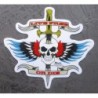 Aufkleber Lebe frei oder stirb, Totenkopf und Schwert Rockabilly