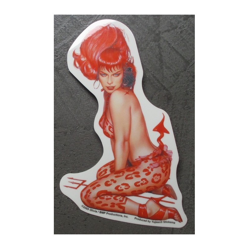 Sticker Bettie Page – Rote Dessous – Sexy Pin-up Aufkleber

