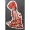 Sticker Bettie Page – Rote Dessous – Sexy Pin-up Aufkleber
