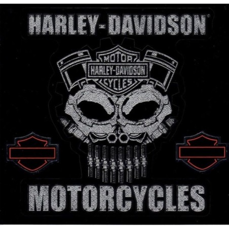 Aufkleber Harley Davidson Kran Kolben Schwarz Silber Glitzer