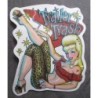 Sticker Pin Up Blonde Trash Léopard Autocollant Rockabilly
