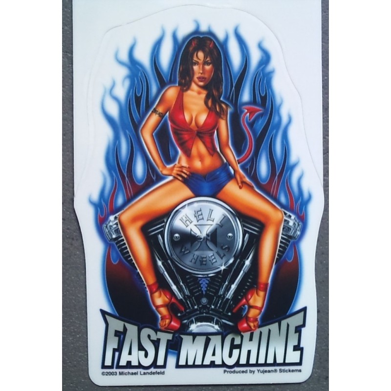 Aufkleber Pin Up Sexy Brünette Motor HD Schnelle Maschine Autoaufkleber
