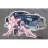 Sticker Pin-up Blonde Sexy et Buick Noire Autocollant
