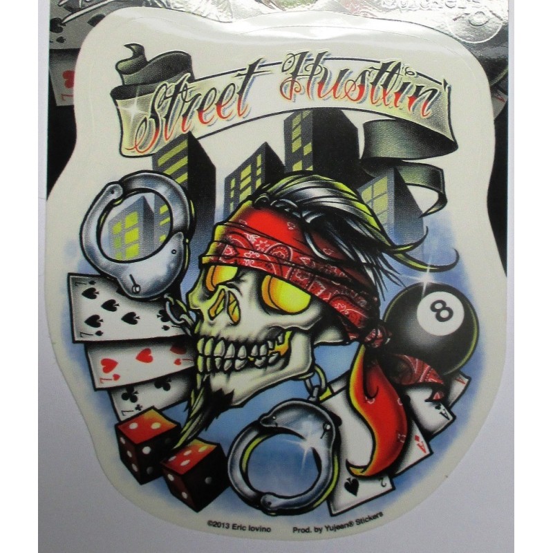 Aufkleber Kran Bandana Poker 8 Ball Street Hustlin Rockabilly
