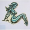 Sticker Pin Up Trucker Bleuté Imitation Chrome Autocollant Rockab
