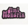 Patch Jimi Hendrix Noir et Rose 9x4.5cm Rock Roll Écusson Thermocollant Biker
