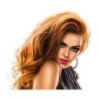 Aufkleber Gesicht Pin-up Rotschopf, stark geschminkt, 14 x 14 cm, selbstklebend
