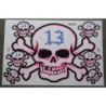 Planche de stickers crâne 13 bleu autocollant pirate biker
