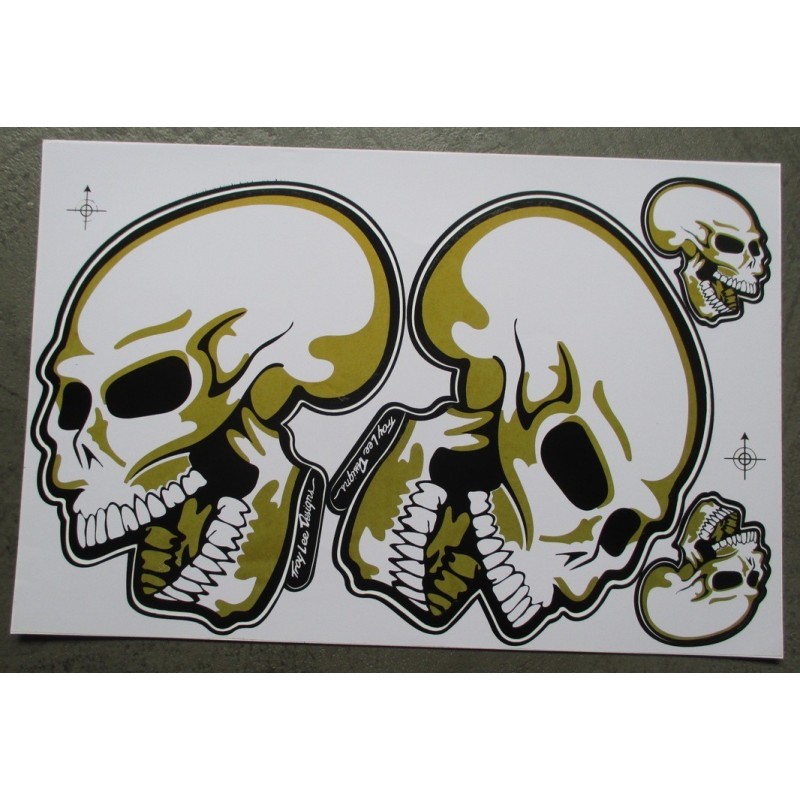 Aufkleber-Bogen Totenkopf Schädel golden selbstklebend
