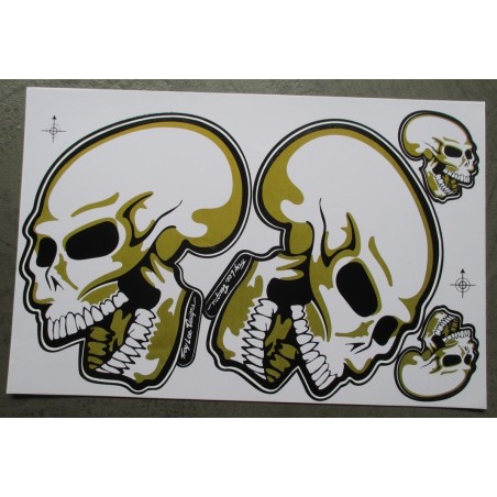 Aufkleber-Bogen Totenkopf Schädel golden selbstklebend
