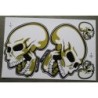 Aufkleber-Bogen Totenkopf Schädel golden selbstklebend
