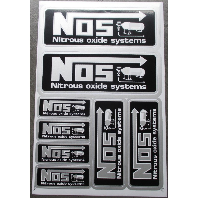 NOS schwarzer Aufkleberbogen, selbstklebend, Drag Racing
