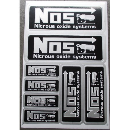 NOS schwarzer Aufkleberbogen, selbstklebend, Drag Racing
