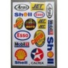 planche de stickers huile divers sponsors Esso Mobil autocollant
