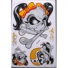 Planche de stickers crâne fillette autocollant rockabilly

