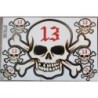 Planche de stickers crâne 13 rouge autocollant pirate biker
