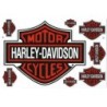 Planche de 10 stickers Harley logo HD noir blanc orange autocollant
