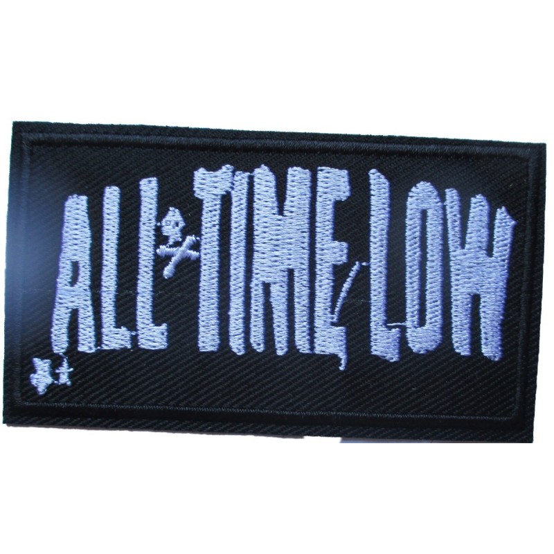 Patch All Time Low Schwarz-Weiß Aufnäher Jacke Blouson
