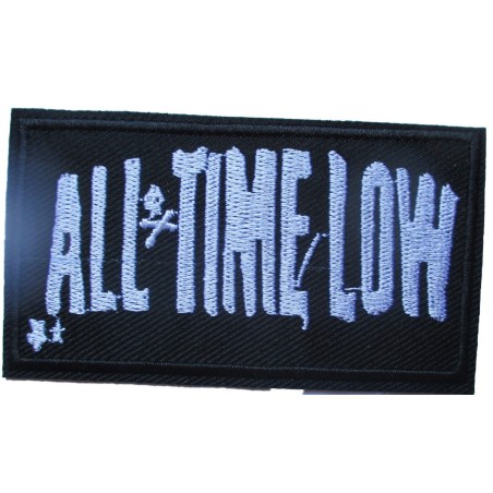 Patch All Time Low Schwarz-Weiß Aufnäher Jacke Blouson
