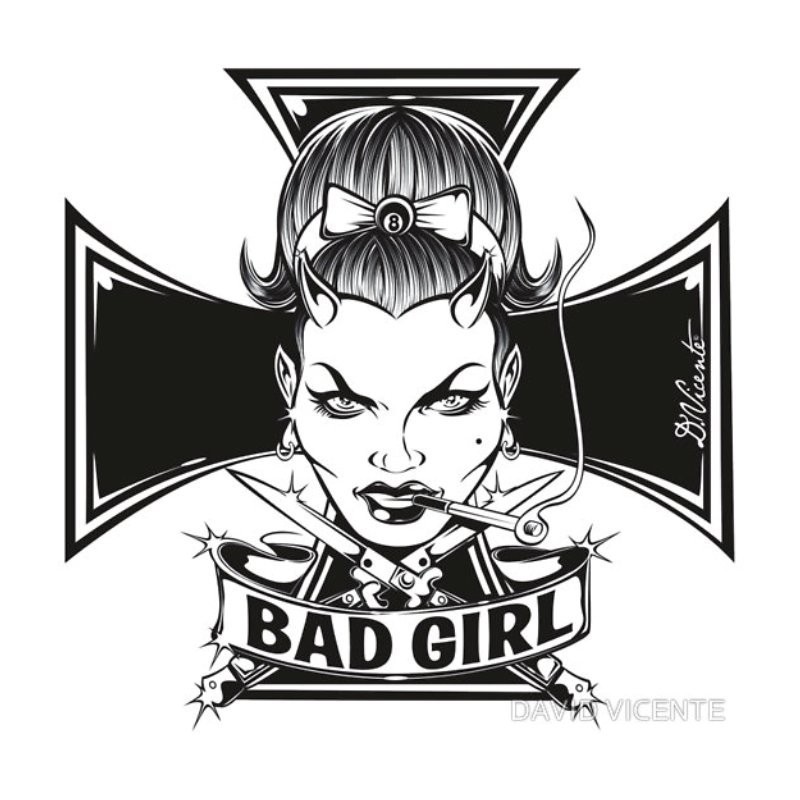 Sticker David Vicente Bad Girl et Croix de Malte
