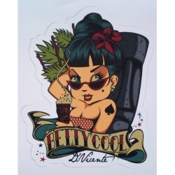Sticker David Vicente Betty Cool Tiki Autocollant Hawaï Rock
