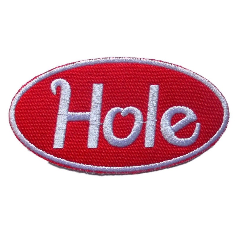 Patch groupe ovale rouge et blanc 8x4cm écusson veste blouson
