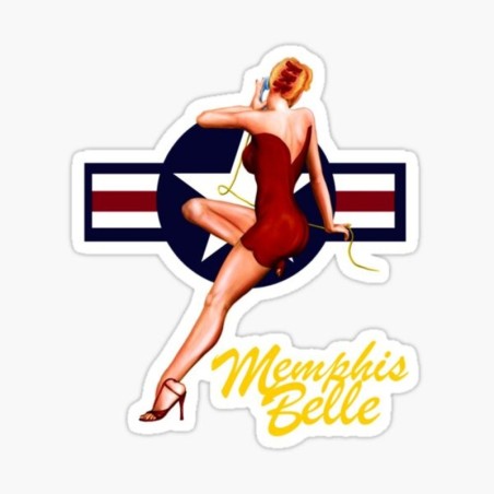 Mini Aufkleber Pin Up Menphis Belle Stil Bomber Militär
