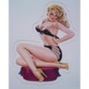 Mini sticker pin-up sous-vêtement noir style année 50 rétro
