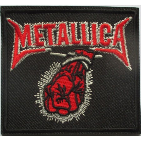 Patch groupe Metallica avec poing rouge 7.5x8.5cm - Écusson thermocollant Hard Rock
