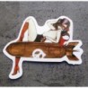 Mini Aufkleber Pin-up, auf Bombe liegend, mit Fliegerbrille, selbstklebend
