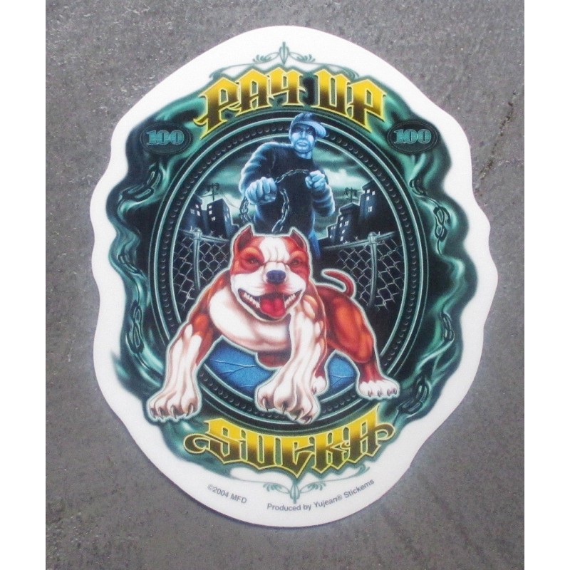 Aufkleber Zahl gefällig, du Saukerl & Hunde-Aufkleber Rock Punk Trash
