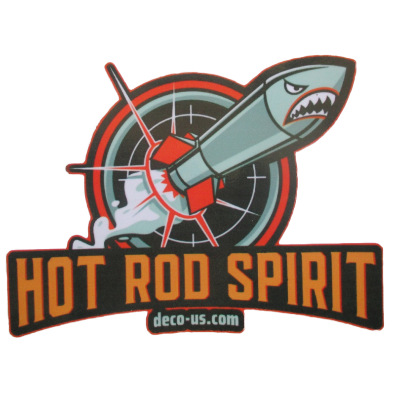 Aufkleber Hot Rod Spirit und Missile 13x10cm Deko US Autoaufkleber
