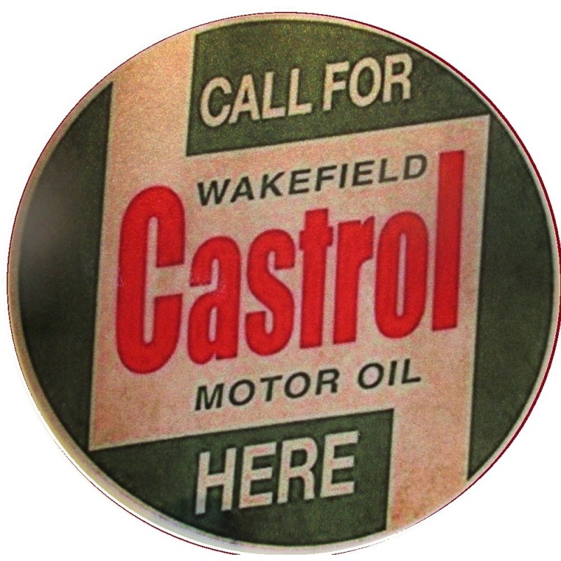 Sticker Appel Castrol Vert Logo Vieilli 10cm Autocollant Fin Huile Garage
