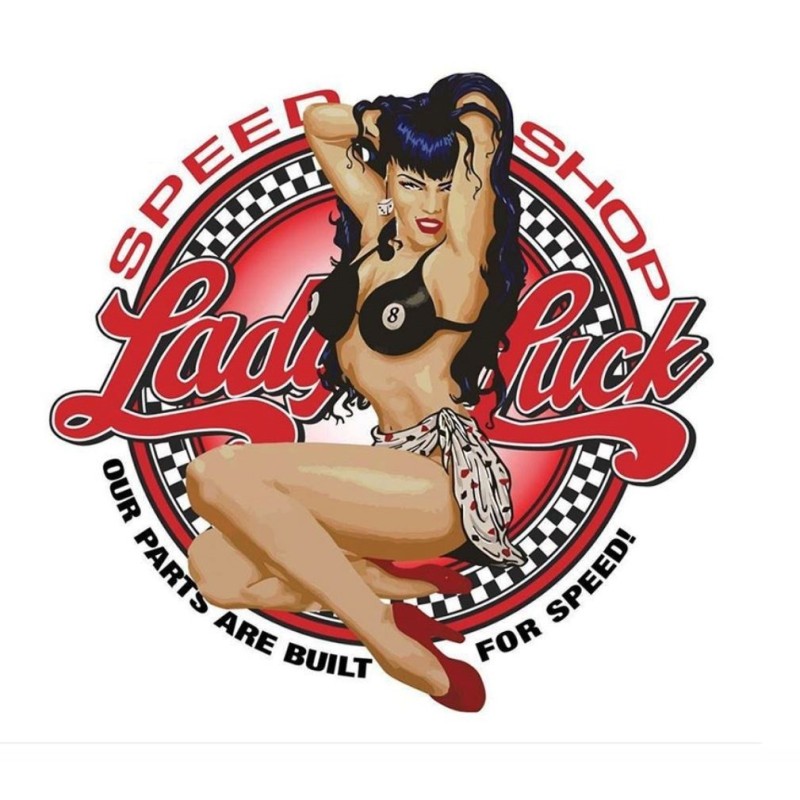 Aufkleber extra dünn Pin Up Speed Shop Lady Luck Sexy Garage
