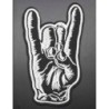 Patch Hauptlogo Hard Rock Schwarz 10x5 cm Band Aufnäher Thermokleber Mann Hammer
