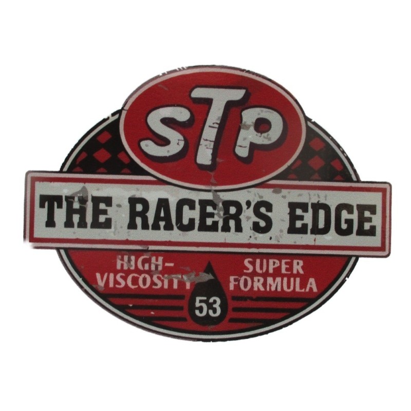 Sticker Fin STP Racer Edge Fin Vieilli 10.5x8 cm Autocollant Déco Garage
