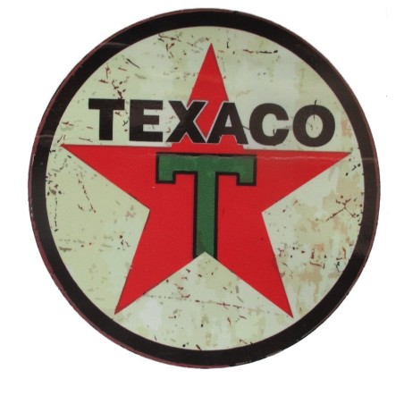 Aufkleber dünn Texaco Benzin Beige gealtert 10 cm Aufkleber Deko Garage
