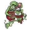 Sticker Rat Fink en Couple Amoureux Autocollant Kustom Kulture 13x10cm

